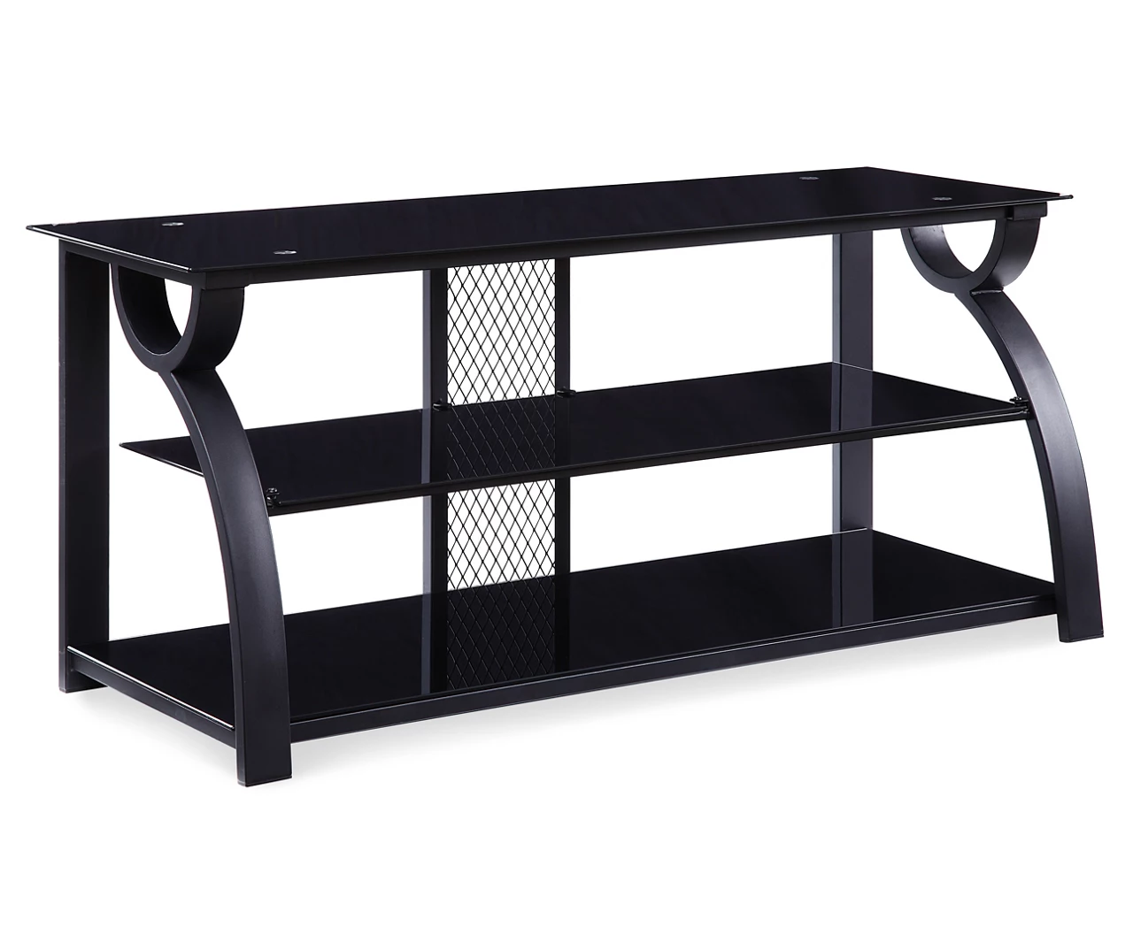 44" Black Glass & Metal TV Stand 1 44" Black Glass & Metal TV Stand