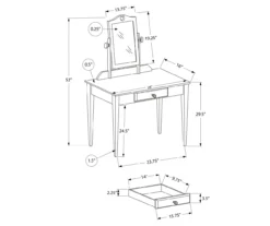 White Wood Vanity With Mirror -Best Furniture Store 810502793 3