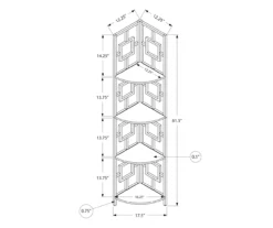 White Square 4-Shelf Corner Bookcase 7 White Square 4-Shelf Corner Bookcase -Best Furniture Store 810512902 3