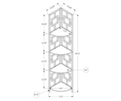 Espresso Square 4-Shelf Corner Bookcase -Best Furniture Store 810512903 3