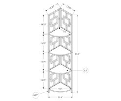 Dark Taupe Square 4-Shelf Corner Bookcase -Best Furniture Store 810512904 3