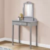 Gray Vanity Table With Mirror