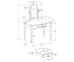 Gray Vanity Table With Mirror -Best Furniture Store 810512907 3