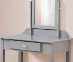 Gray Vanity Table With Mirror -Best Furniture Store 810512907 4