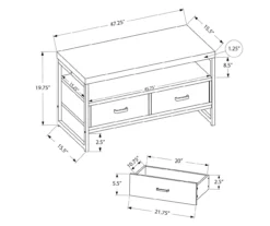 48" Dark Taupe 2-Drawer TV Stand -Best Furniture Store 810512921 3