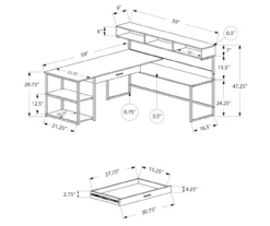 Monarch L-Shaped Corner Desk With Hutch -Best Furniture Store 810512935 3