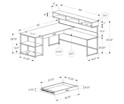 Monarch L-Shaped Corner Desk With Hutch -Best Furniture Store 810512937 3