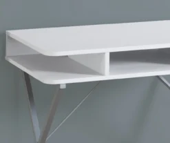 Silver & White Writing Desk -Best Furniture Store 810512942 4