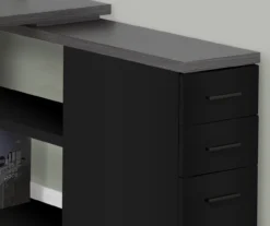 Gray & Black L-Shaped 3-Drawer Computer Desk -Best Furniture Store 810512962 4