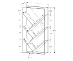 Dark Taupe 5-Shelf Slanted Bookcase -Best Furniture Store 810512986 3
