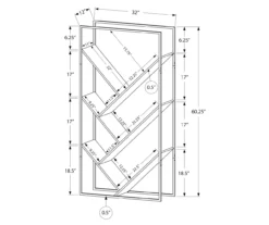 Gray 5-Shelf Slanted Bookcase -Best Furniture Store 810512987 3