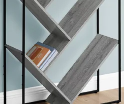 Gray 5-Shelf Slanted Bookcase -Best Furniture Store 810512987 4