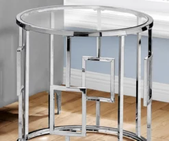 Silver Greek Key End Table -Best Furniture Store 810512997 4