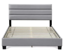 Gray Hudson Queen Upholstered Linen Fabric Bed 21 Gray Hudson Queen Upholstered Linen Fabric Bed -Best Furniture Store 810513495 10