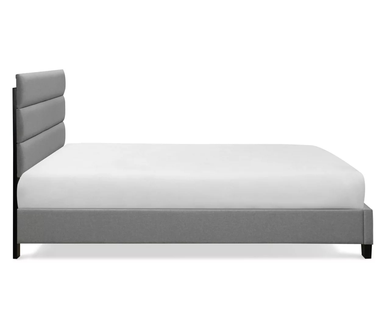 Gray Hudson Queen Upholstered Linen Fabric Bed 14 Gray Hudson Queen Upholstered Linen Fabric Bed - Image 14