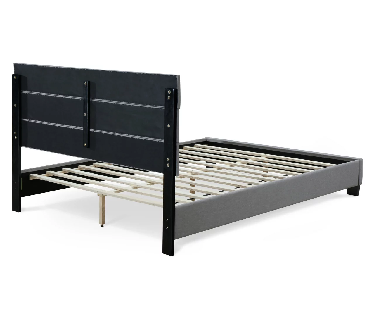 Gray Hudson Queen Upholstered Linen Fabric Bed 16 Gray Hudson Queen Upholstered Linen Fabric Bed - Image 16