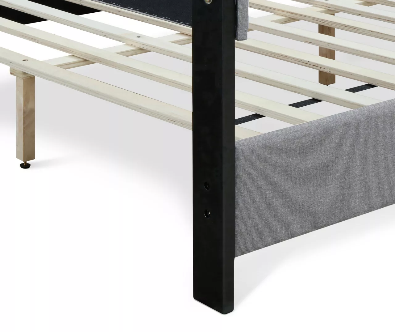 Gray Hudson Queen Upholstered Linen Fabric Bed 10 Gray Hudson Queen Upholstered Linen Fabric Bed - Image 10