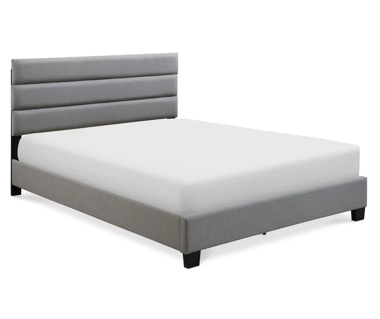 Gray Hudson Queen Upholstered Linen Fabric Bed 3 Gray Hudson Queen Upholstered Linen Fabric Bed - Image 3