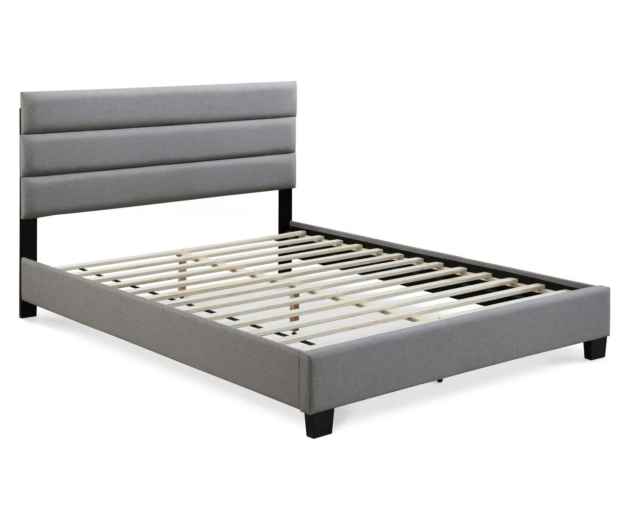 Gray Hudson Queen Upholstered Linen Fabric Bed 15 Gray Hudson Queen Upholstered Linen Fabric Bed - Image 15