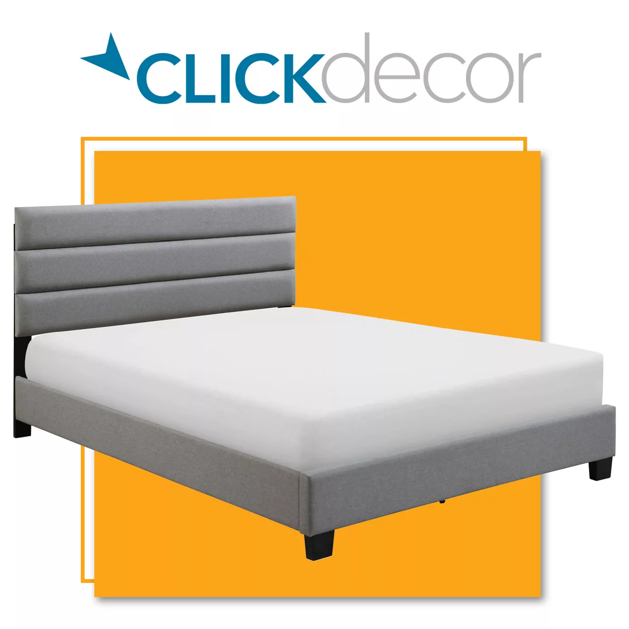 Gray Hudson Queen Upholstered Linen Fabric Bed 8 Gray Hudson Queen Upholstered Linen Fabric Bed - Image 8