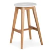 25.59" Oak & White Abacus Wood Counter Stool