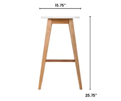 25.59" Oak & White Abacus Wood Counter Stool -Best Furniture Store 810513499 3