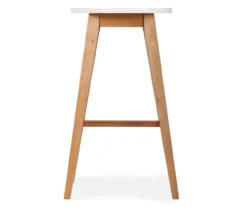 25.59" Oak & White Abacus Wood Counter Stool -Best Furniture Store 810513499 6