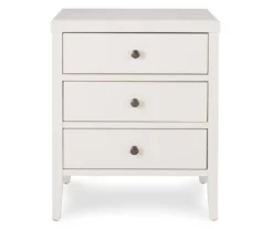 White Finley Wood 3-Drawer Nightstand -Best Furniture Store 810513520 13