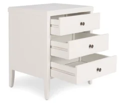 White Finley Wood 3-Drawer Nightstand -Best Furniture Store 810513520 3