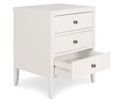 White Finley Wood 3-Drawer Nightstand -Best Furniture Store 810513520 5