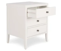 White Finley Wood 3-Drawer Nightstand -Best Furniture Store 810513520 6