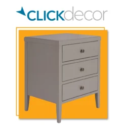Gray Finley Wood 3-Drawer Nightstand -Best Furniture Store 810513522