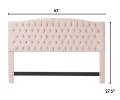 French Blush Pink Celeste Upholstered Queen Headboard -Best Furniture Store 810513529 3