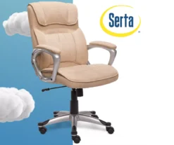 Fawn Tan Linen Executive Office Chair -Best Furniture Store 810513549