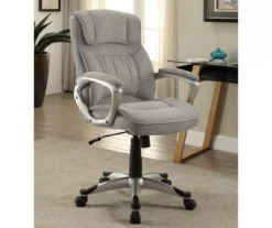 Glacial Gray Linen Executive Office Chair -Best Furniture Store 810513550 3