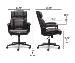 Hannah Black Bonded Leather Office Chair -Best Furniture Store 810513552 3