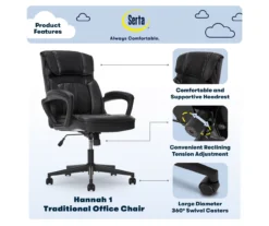 Hannah Black Bonded Leather Office Chair -Best Furniture Store 810513552 A0 2