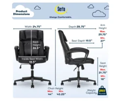 Hannah Black Bonded Leather Office Chair -Best Furniture Store 810513552 A0 3