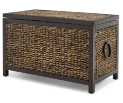 Rustic Black Wicker Storage Trunk -Best Furniture Store 810513555 13