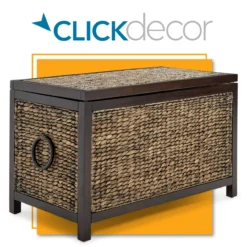 Rustic Black Wicker Storage Trunk -Best Furniture Store 810513555
