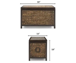 Rustic Black Wicker Storage Trunk -Best Furniture Store 810513555 3