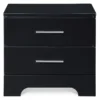 Black Hudson 2-Drawer Wood Nightstand