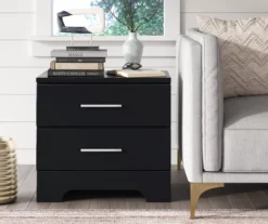 Black Hudson 2-Drawer Wood Nightstand -Best Furniture Store 810513557 3