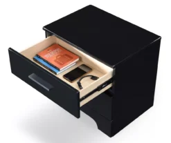 Black Hudson 2-Drawer Wood Nightstand -Best Furniture Store 810513557 7