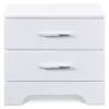White Hudson 2-Drawer Wood Nightstand
