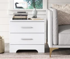 White Hudson 2-Drawer Wood Nightstand -Best Furniture Store 810513558 3