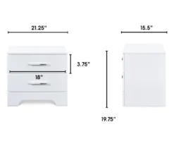 White Hudson 2-Drawer Wood Nightstand -Best Furniture Store 810513558 4