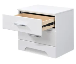 White Hudson 2-Drawer Wood Nightstand -Best Furniture Store 810513558 5