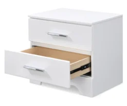 White Hudson 2-Drawer Wood Nightstand -Best Furniture Store 810513558 6