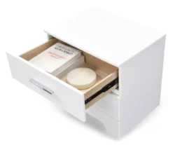 White Hudson 2-Drawer Wood Nightstand -Best Furniture Store 810513558 7